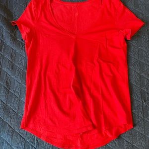 Lululemon red love v-neck tshirt size 4